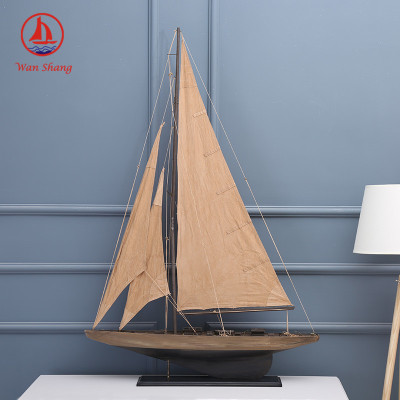 Sloop American Sailboat Handmade Finish Crafts Simulation Sailboat Decoration Decoration Office Wholesale