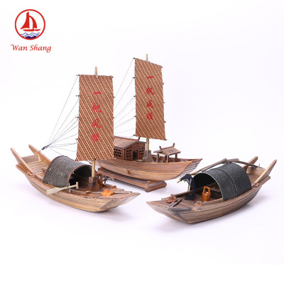 Wupan Boat Model Wooden Sailboat Model Chinese Ancient Ship Navigation Artwork Ornaments Wholesale