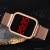 Fashion Trend Rectangular Touch Screen Led Magnetic Strap Watch Cool Led Male and Female Student Watch