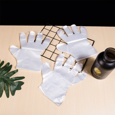 Food Grade Plastic Thickened Gloves Beauty and Hairdressing Disposable Gloves Waterproof Durable Kitchen Cleaning Gloves