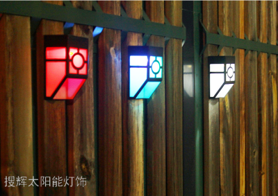 Solar Retro Wall Lamp Solar LED Pane Lamp Lighting Wall Lamp Outdoor Rainproof Wall Lamp Balcony Wall Lamp