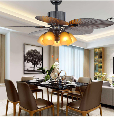 Ceiling Fan American Country Dining RoomLiving Room Ceiling Fan Household Ceiling FanStyle Ceiling Lamp Retro Fan Light