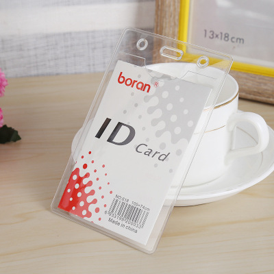 Wholesale 618 Transparent ID Ferrule Vertical Soft Film Badge Work Card Covers Student Card Cover Access Card Cover