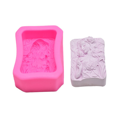 DIY Baking Tool Rose Girl Shape Handmade Soap Mold Car Aromatherapy Plaster Mold Fondant Silicone Mold