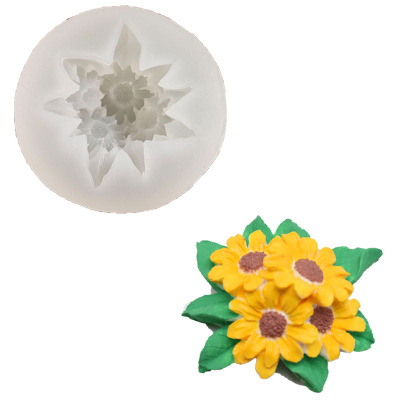 4 Chrysanthemum Silicone Mold Aromatherapy Gypsum Hanging Chrysanthemum Decoration Car Aromatherapy Gypsum Mold