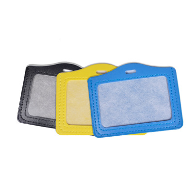 Colorful Pu Badge Leather ID Card Cover Colorful Student Card Holder Employee Access Card Cover Bank Card Holder Horizontal