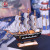 Small Sailing Boat Sailing Desk 16*4*15.3 Crafts Painted Simulation Boat Handmade Log Decoration Model