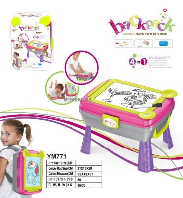 Children's Four-in-One Multifunctional Schoolbag Drawing Board Creative Graffiti Toy Early Education Gift Painting and Writing Sketchpad Toy