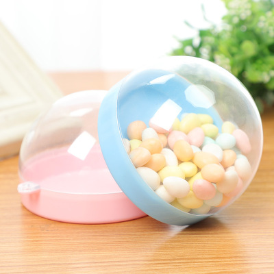New PS High Transparent 8cm Semicircle Plastic Box Mousse Cake Box Flat Bottom Wedding Candies Box Creative Candy Box