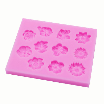 DIY Baking Fondant Cake Decoration Mold Various Small Flower Shapes Liquid Silicone Mold Baking Mold