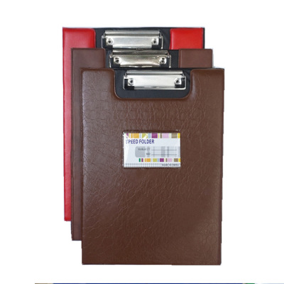 Factory Direct Sales A4 Double Folding Folder Leather Plate Holder Folder Test Paper Clip Writing Folder File Binder Storage Clip