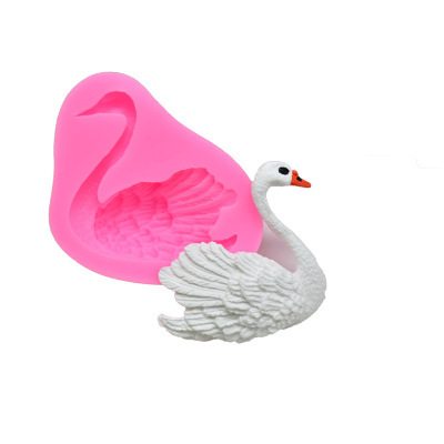 DIY Baking Little Swan Chocolate Fondant Ultra-Light Clay Modeling Silicone Mold