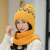 Hat Female Winter Woolen Hat Fleece Lined Padded Warm Keeping Knitted Hat Student Windproof Cycling Ear Protection Scarf One-Piece Hat