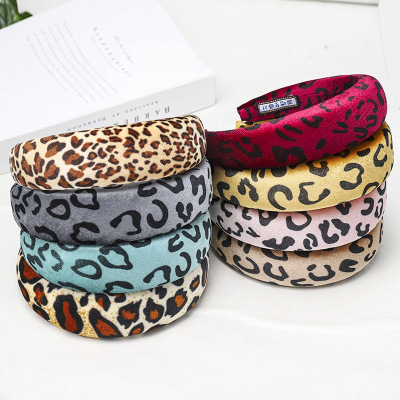 Amazon Hot Sale Sponge Leopard Print Headband Head Buckle Ins Same Style as European and American Web Celebrities' Head Accessories One Product Dropshipping