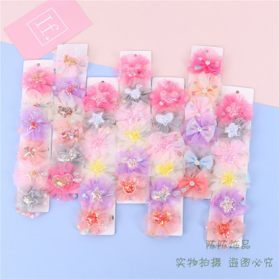 Children Lace Sequins Clip Headdress Hairpin Princess Hairpin Little Girl Head Accessories Bang Clip BB Clip