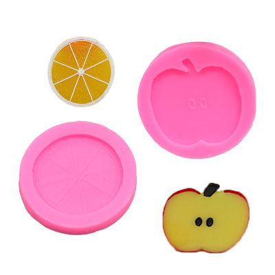 DIY Baking Lemon Slice Apple Slices Shape Brickearth Cake Liquid Silicone Mold