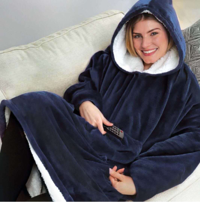 New Huggle Hoodie Lazy Pullover Fleece Jacket Hooded TV Blanket Outdoor