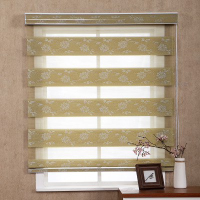 Waterproof Roller Shutter Soft Gauze Curtain Louver Curtain Full Shading Jacquard Bedroom Living Room Partition Curtain Bay Window Roller Shutter Customization