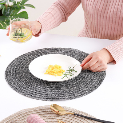 Hand-Woven round Insulation Mat Kitchen Pot Mat Household Anti-Scald Mat Placemat Teacup Mat Coaster