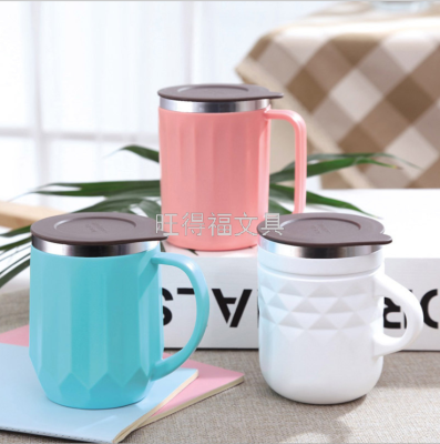 304 Stainless Steel Double-Layer Thermal Mug Drinking Cup Office Stainless Steel Thermal Mug Coffee Cup Milky Tea Cup