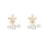 925 Silver Needle Pearl Flower Earrings Women Sweet All-Matching Simple Petal Earrings One Style for Dual-Wear Special-Interest Earrings Women