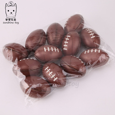 9cm Small Foam Pu Rugby Children's Sports Toys Vent Sponge Stress Reducing Ball Printing Factory Customization