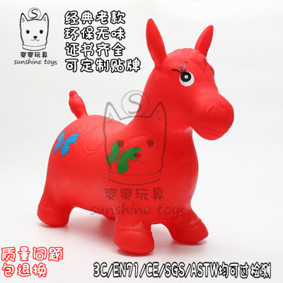 Classic Old Cartoon Jumping Horse Inflatable Animal Toys Environmentally Friendly and Tasteless Wholesale Factory Large Size with Music