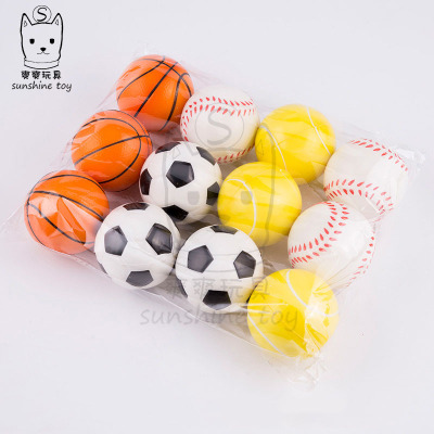 Factory Direct Sales 6.3cm Sponge round Pu Ball Children's Foam Basketball Vent Toys Stress-Reducing Football Printing