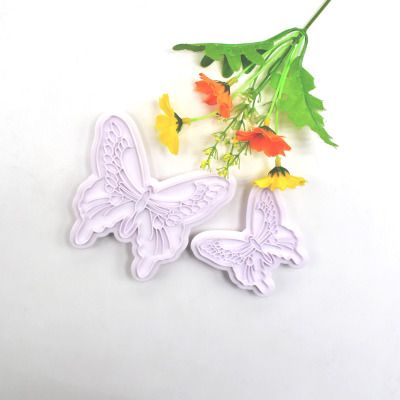 DIY Baking 2PCs Butterfly Impression Cake Biscuit Mold