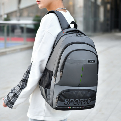  New Men's Backpack Backpack Student Schoolbag Men's Fashion Trend Oxford Cloth Backpack Youth Backpack