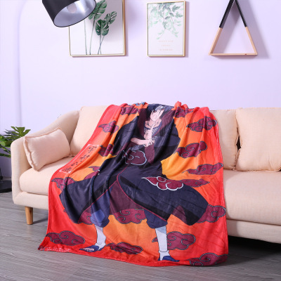 Custom Gift Blanket Japanese Style Cartoon Animation Peripheral Velvet Blanket Office Lunch Break Thermal Flannel Sleeping Blanket