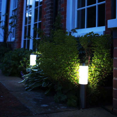 Cross-Border Solar Lamp Outdoor Courtyard 3led Garden Garden Landscape Lighting Cylindrical Lawn Ground Lamp