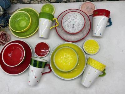 Ceramic Fruit Cup Set with 3 Heads