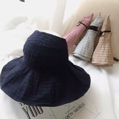 Hat Female Korean Summer All-Matching Foldable Bucket Hat Big Brim Sun-Proof Sun Hat UV Protection