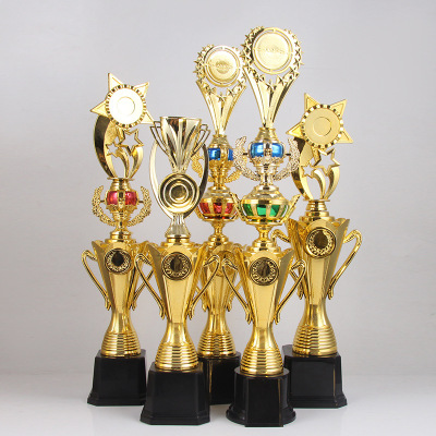 New Special Offer Metal Plastic Trophy Wholesale School Parent-Child Sports Meeting Company Competition Lettering Trophy Customization