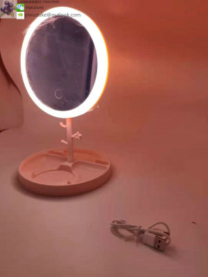  Mini Lighted Mirror Electrodeless Dimming USB Rechargeable Female Dressing Mirror Portable Led Make-up Mirror