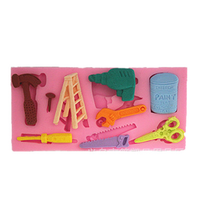 DIY Baking Hardware Tools Hammer Scissors Wrench Modeling Clay Cake Fondant Liquid Silicone Mold