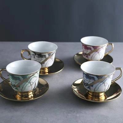 Hotel/Home Plating Ceramic Cup & Saucer Set