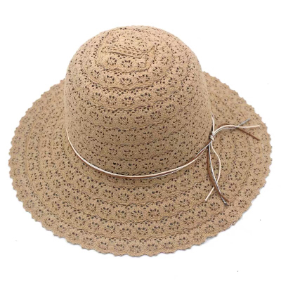 New Spring Lace Hollow out Bucket Hat Korean Soft Breathable Beach Hat Ladies All-Match Wide Brim Hat