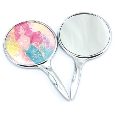 Customized ABS Plastic Hand-Hold Mirror Epoxy Single-Sided Mirror Hand Strap Handle Mirror Can Be Invoiced