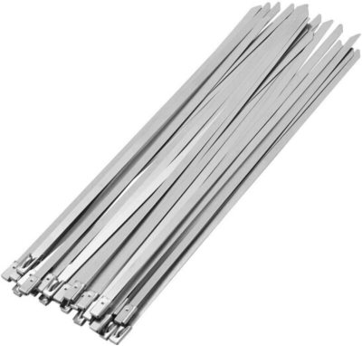 Stainless Steel Cable Ties, Self-Locking 150 Lbs to 200 Lbs Test 11 "Long Premium Stainless Steel Ribbon