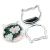 ABS Plastic Electrochromism Color Cat Head Shape Pu Gretel Small Mirror Handheld Folding Double Mirror