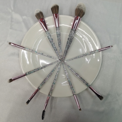 Transparent Quicksand Handle Makeup Brush (Blue/Pink)