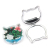 ABS Plastic Electrochromism Color Cat Head Shape Pu Gretel Small Mirror Handheld Folding Double Mirror