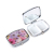 Silver Fashion Cosmetics Pattern Small Medicine Box Two Grid Epoxy Pill Box Custom Pattern