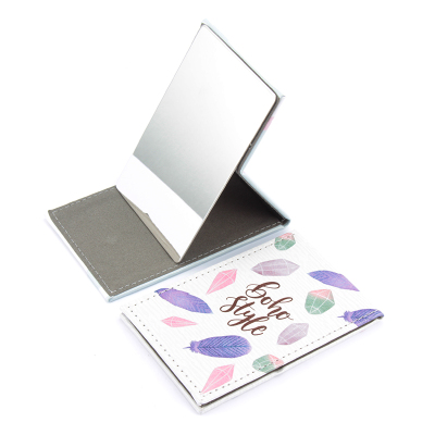 Cosmetic Gift Cartoon Printing Gift Stainless Steel Cosmetic Mirror Single-Sided Foldable Easy to Carry Mirror
