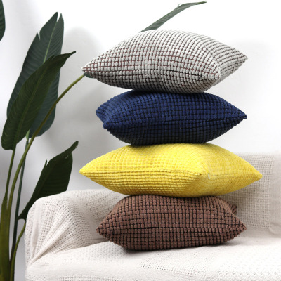 Yl100 Pillow Simple Modern Corduroy Sofa Cushion Corn Pillow Cover Corn Pattern Back Cushion