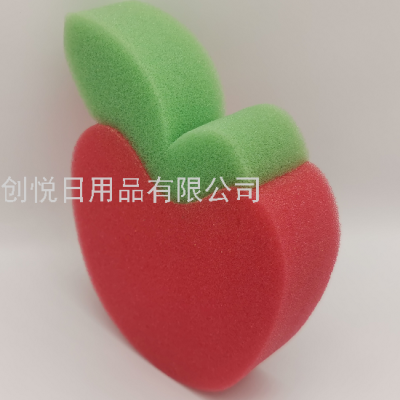 Creative Cartoon Apple Tomato Fruit and Vegetable Shape Bath Sponge Brush Multi-Functional Cleaning Sponge 