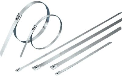 Stainless Steel Cable Ties, Self-Locking 150 Lbs to 200 Lbs Test 11 "Long Premium Stainless Steel Ribbon