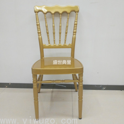 Hangzhou Hotel Banquet Hall Bamboo Chair European Wedding Aluminum Alloy Dining Chair Outdoor Wedding Metal Crown Chair